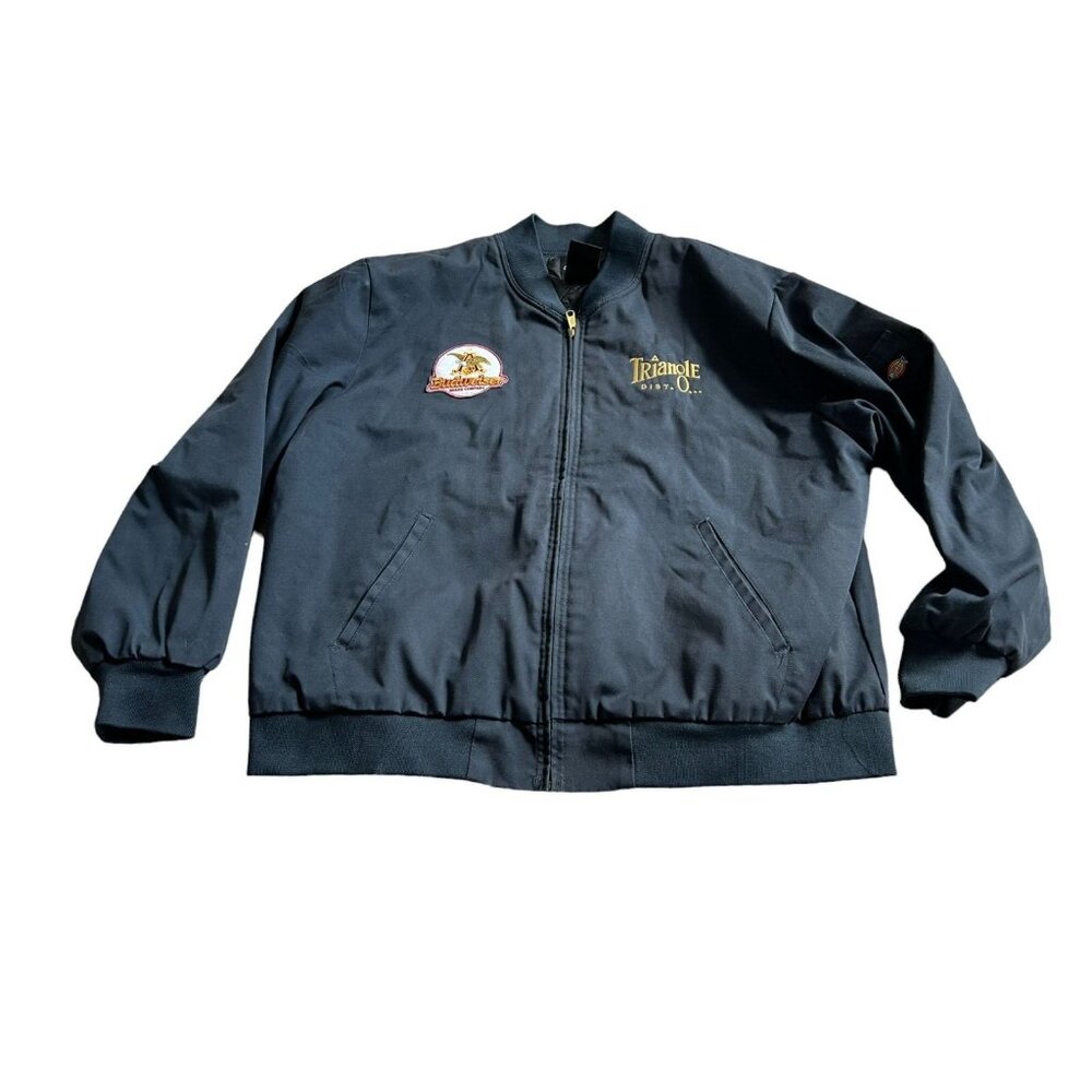 Dickies Mens Windbreaker Jacket Black Size 2XL Quilted Trianole Budweiser Distri